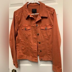 Liverpool classic denim jacket in rust orange
